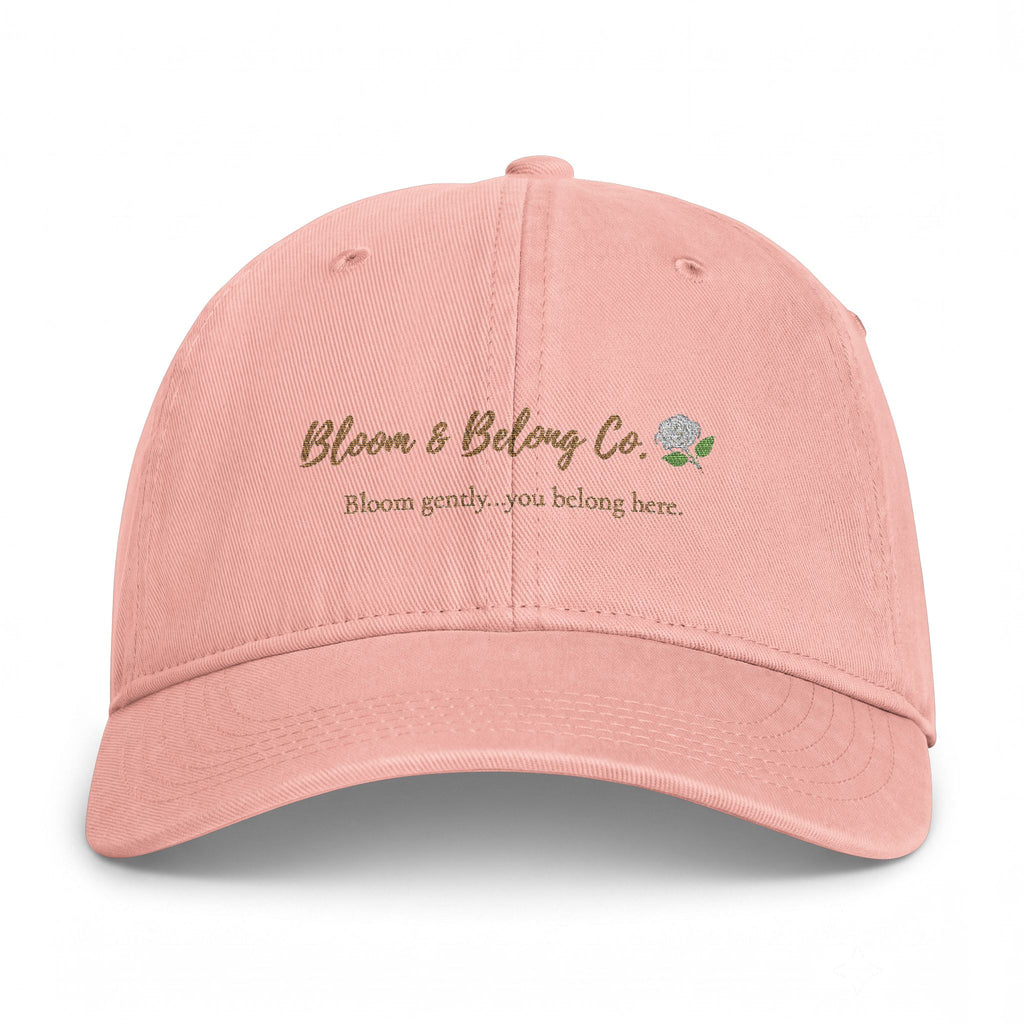 Washed Cap – “Wherever You Go, Bloom Where You’re Planted” Floral Inspirational Hat