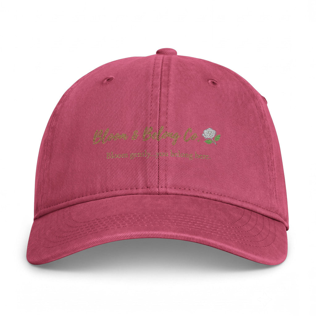 Washed Cap – “Wherever You Go, Bloom Where You’re Planted” Floral Inspirational Hat