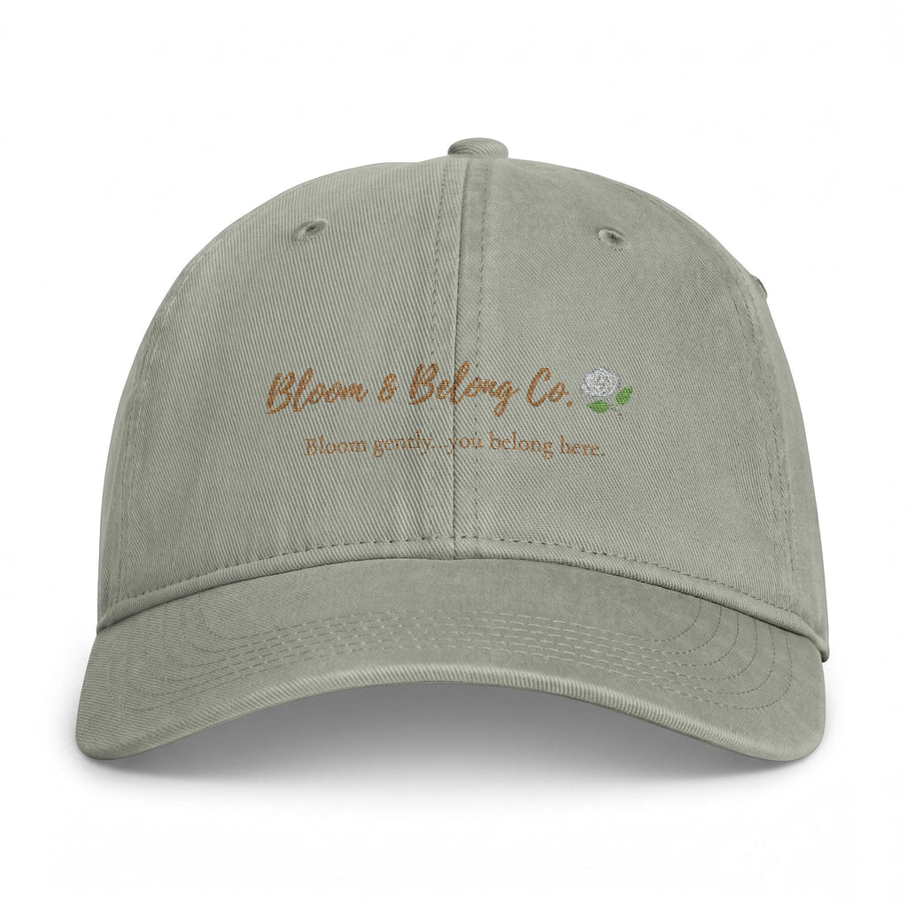 Washed Cap – “Wherever You Go, Bloom Where You’re Planted” Floral Inspirational Hat